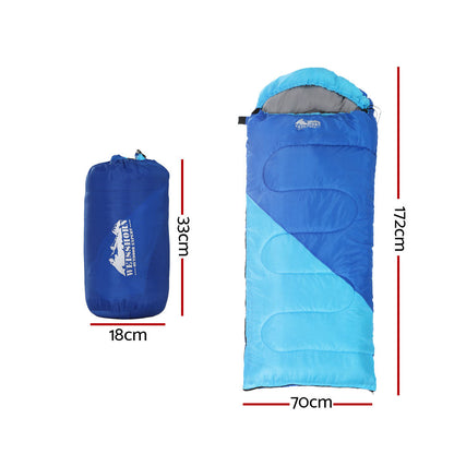 Weisshorn Kids Thermal Sleeping Bag | Lightweight, Water-Resistant & Cosy for Camping and Hiking – Blue