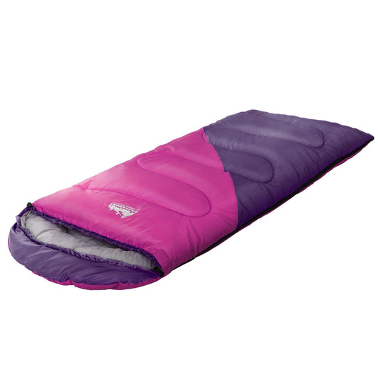 Weisshorn Kids Thermal Sleeping Bag | Lightweight, Water-Resistant & Cosy for Camping and Hiking – Pink