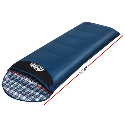 Weisshorn Single Sleeping Bag | Lightweight Thermal Camping Sleeping Bag for 0°C to 20°C - Blue