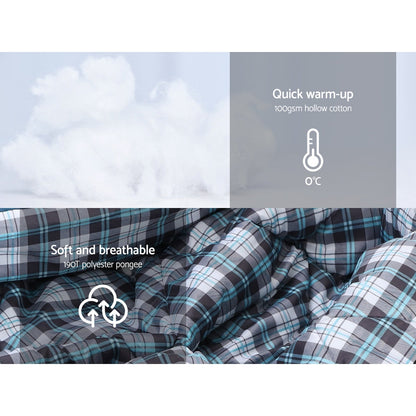 Weisshorn Single Sleeping Bag | Lightweight Thermal Camping Sleeping Bag for 0°C to 20°C - Blue