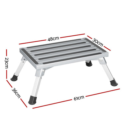 Weisshorn Folding Aluminium Caravan Step – 200kg Weight Capacity