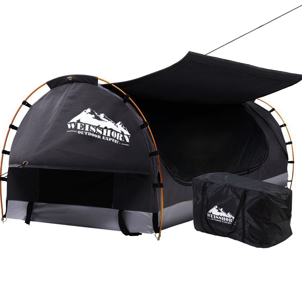 Weisshorn King Single Canvas Swag – Grey