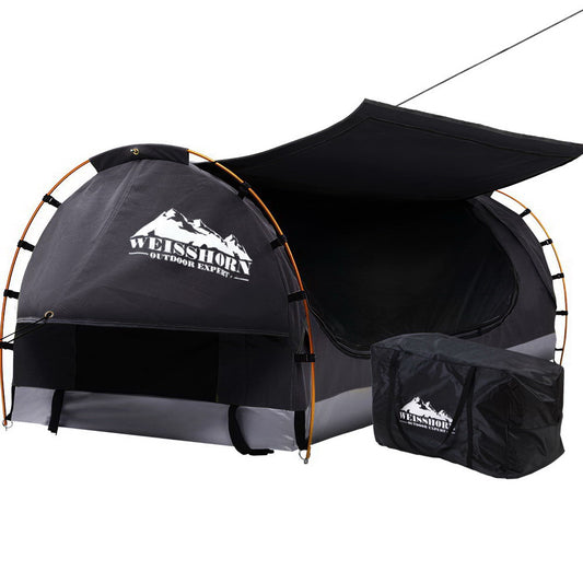 Weisshorn King Single Canvas Swag – Grey