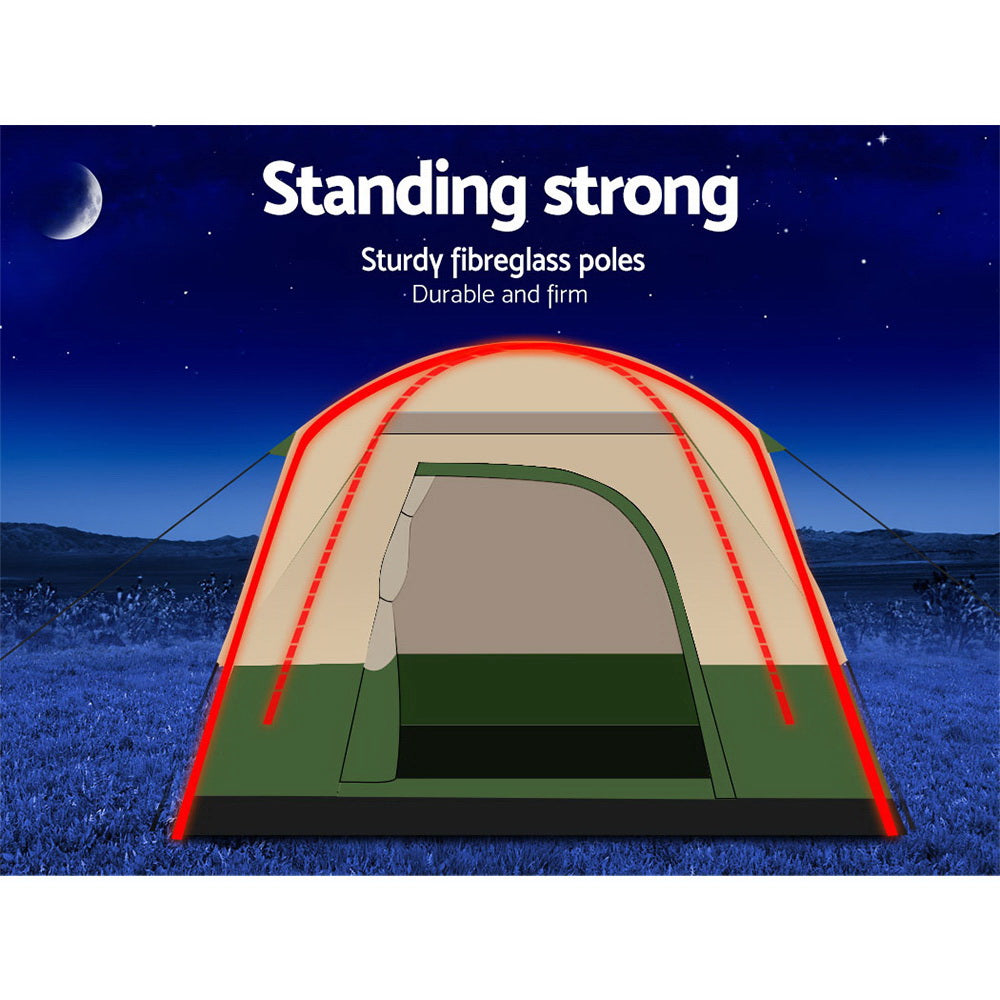 Weisshorn 4-Person Family Camping Tent – Green