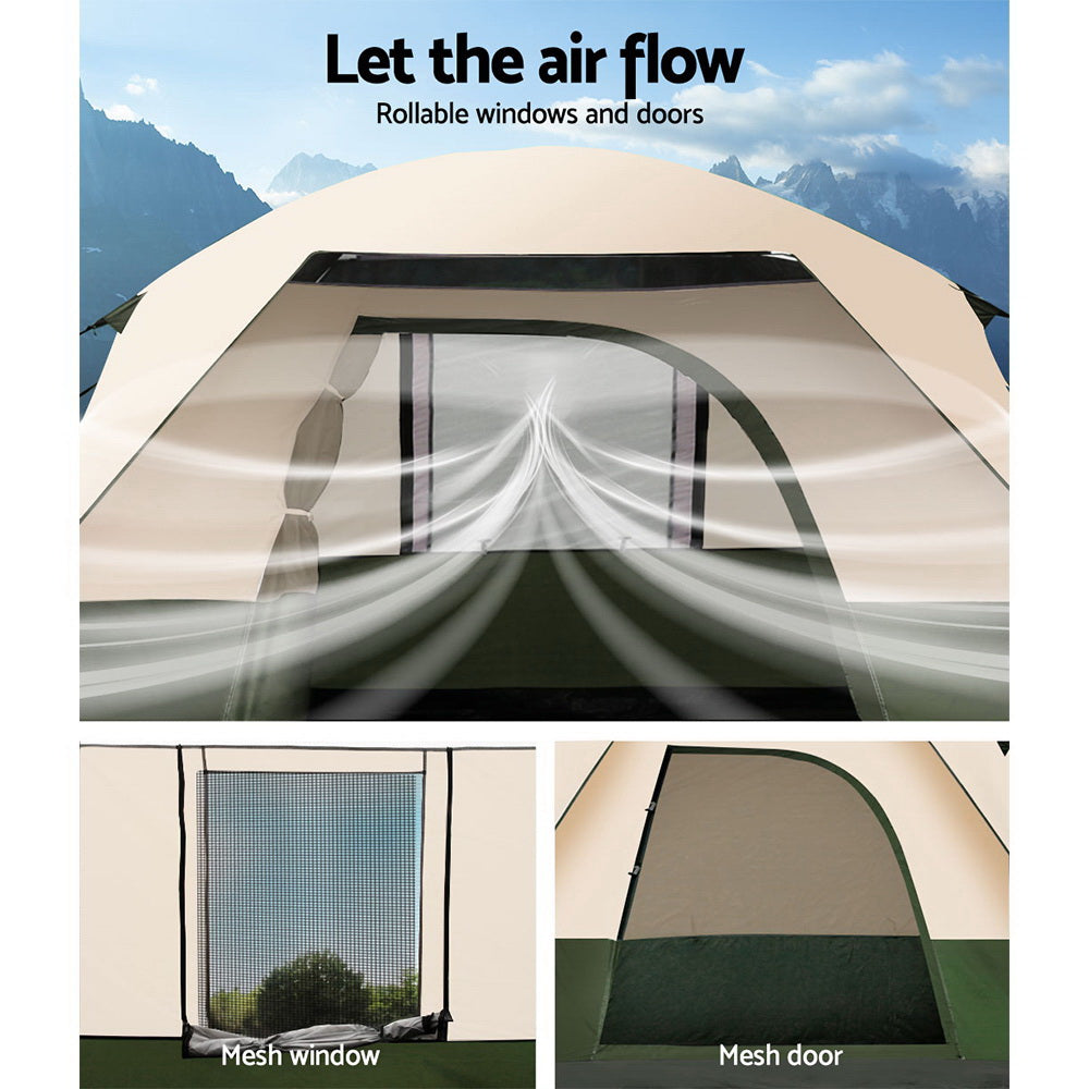 Weisshorn 4-Person Family Camping Tent – Green