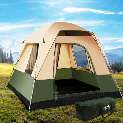 Weisshorn 4-Person Family Camping Tent – Green