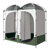 Weisshorn Double Camping Shower Toilet Tent – Portable Outdoor Change Room (Green)