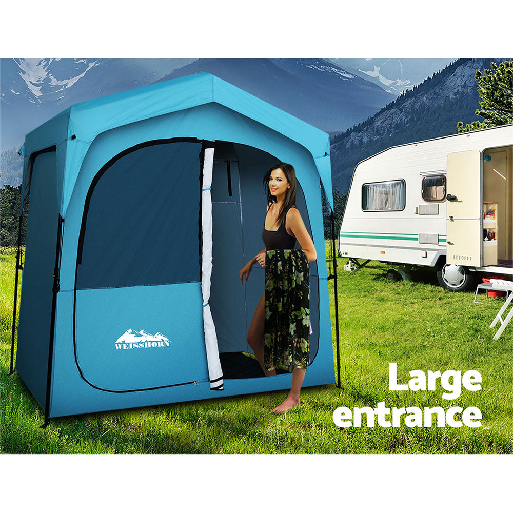 Weisshorn Double Camping Shower & Toilet Tent – Outdoor Privacy Enclosure