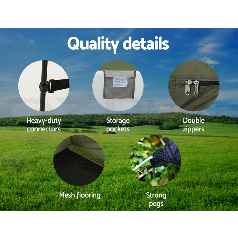 Weisshorn Camping Shower & Toilet Tent – Outdoor Portable Changing Room Ensuite (Green)