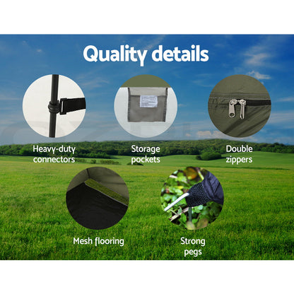 Weisshorn Camping Shower & Toilet Tent – Outdoor Portable Changing Room Ensuite (Green)