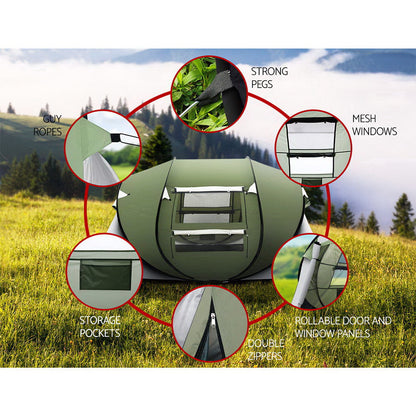 Weisshorn Instant Up Camping Tent – 4–5 Person