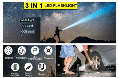 7-in-1 Rechargeable UV Flashlight – Versatile, Powerful, Waterproof