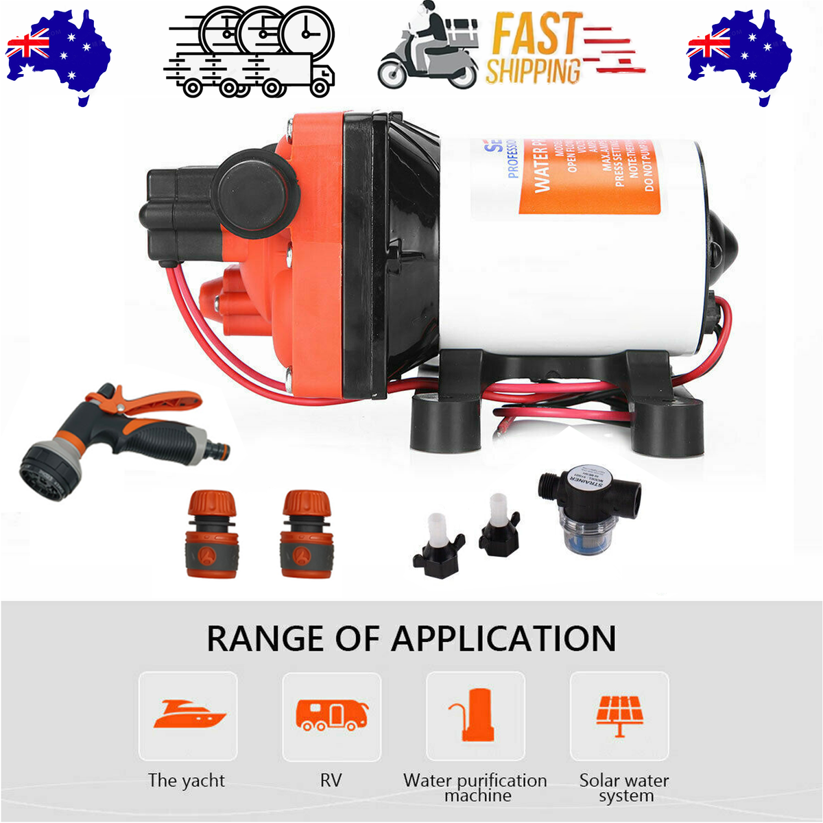 Seaflo 12V Water Pump 55PSI – 11.3LPM for Caravan, RV, Boat & Camper