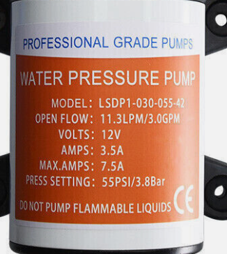 Seaflo 12V Water Pump 55PSI – 11.3LPM for Caravan, RV, Boat & Camper