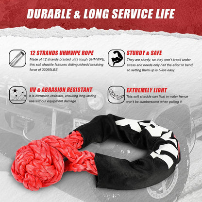 X-BULL Recovery Kit with Kinetic Recovery Rope & 5T Hitch Receiver