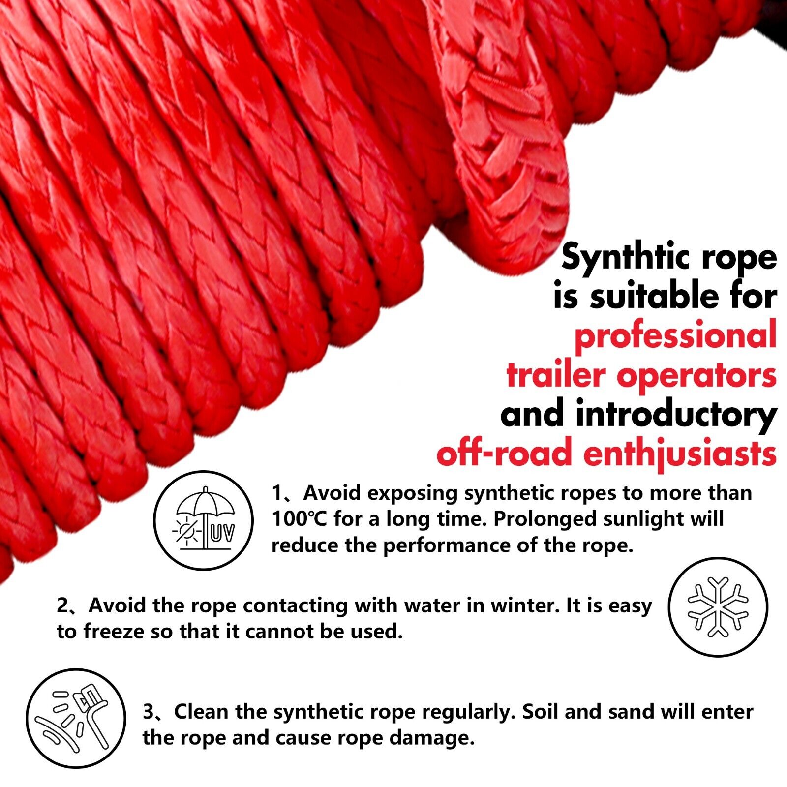 X-BULL electric winch with details of the synthetic role