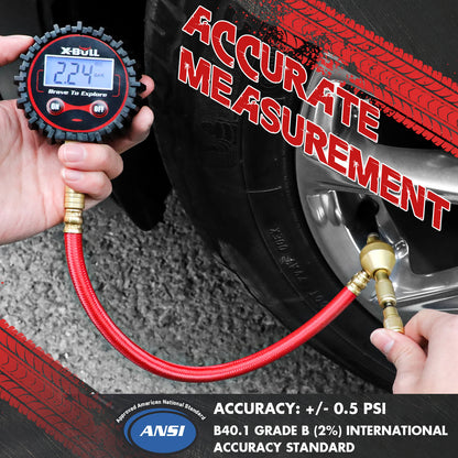 X-BULL Tyre Deflator with Digital Pressure Gauge – 250PSI LED Display | For Car, Motorcycle, and 4WD