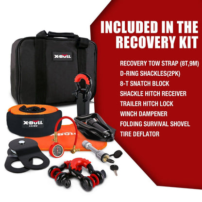 X-BULL 12-Piece Winch Recovery Kit – The Ultimate Off-Road 4X4 Solution
