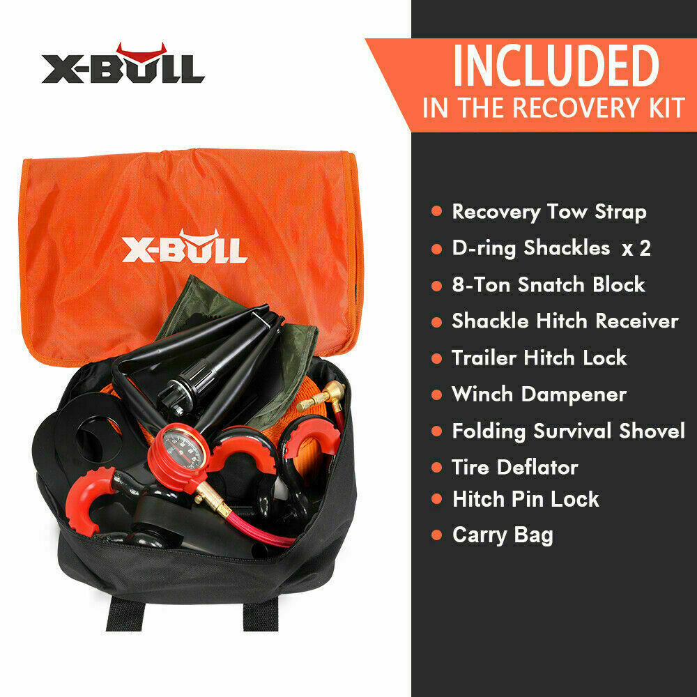 X-BULL 8-Piece Winch Accessory Kit – Ultimate 4WD Recovery Kit
