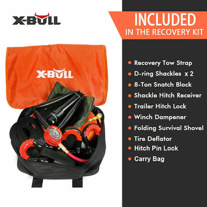 X-BULL 8-Piece Winch Accessory Kit – Ultimate 4WD Recovery Kit