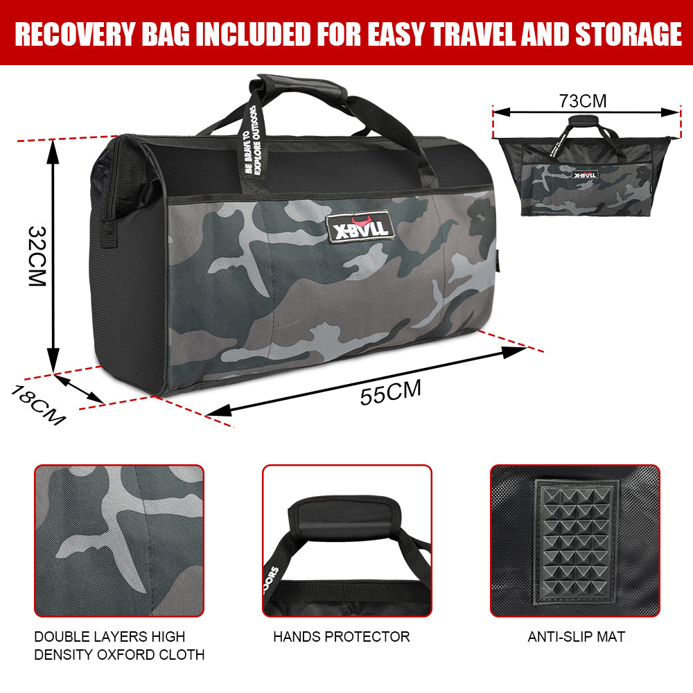 X-BULL 6-Piece 4X4 Off-Road Recovery Kit – Kinetic Rope, Snatch Strap & Winch Damper