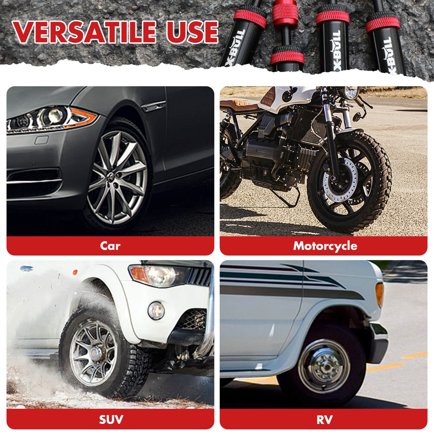 X-BULL 4PCS Tyre Deflators | Rapid Air Down Kit for Off-Roading Adventures