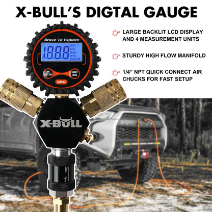 X-BULL Indeflate Digital 4-Hose Tyre Inflation & Deflation System – 4WD Pressure Equaliser