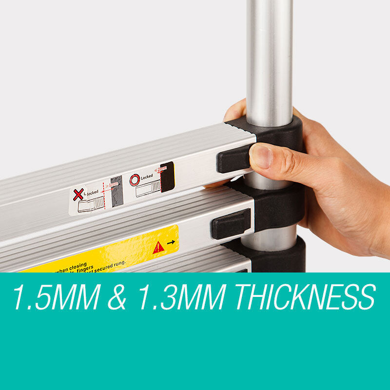 Bullet 2m Telescopic Aluminium Ladder – Compact, Lightweight & Built for Outdoor Adventure