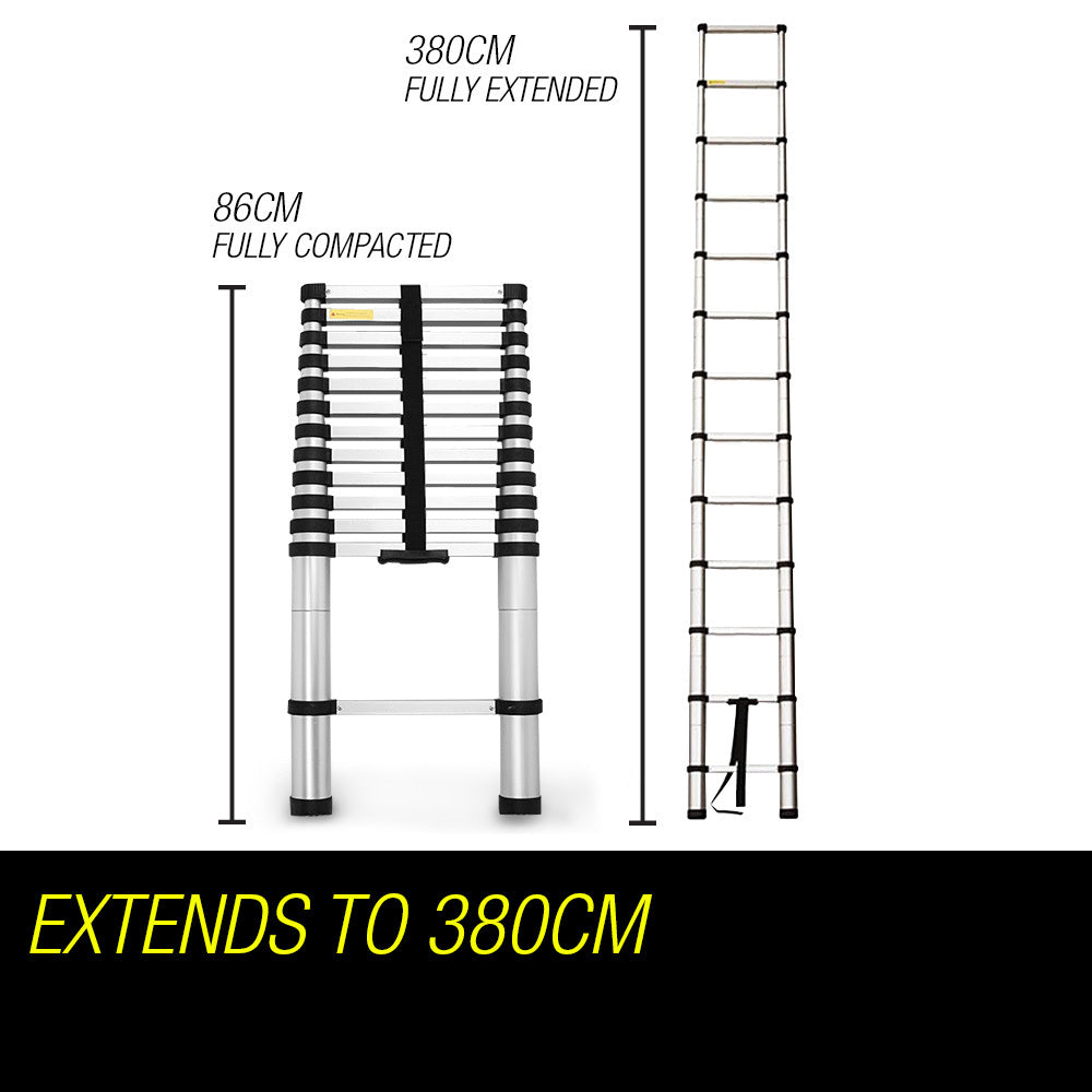 Bullet 3.8m Telescopic Aluminium Ladder – Portable, Compact & Built for Outdoor Adventure