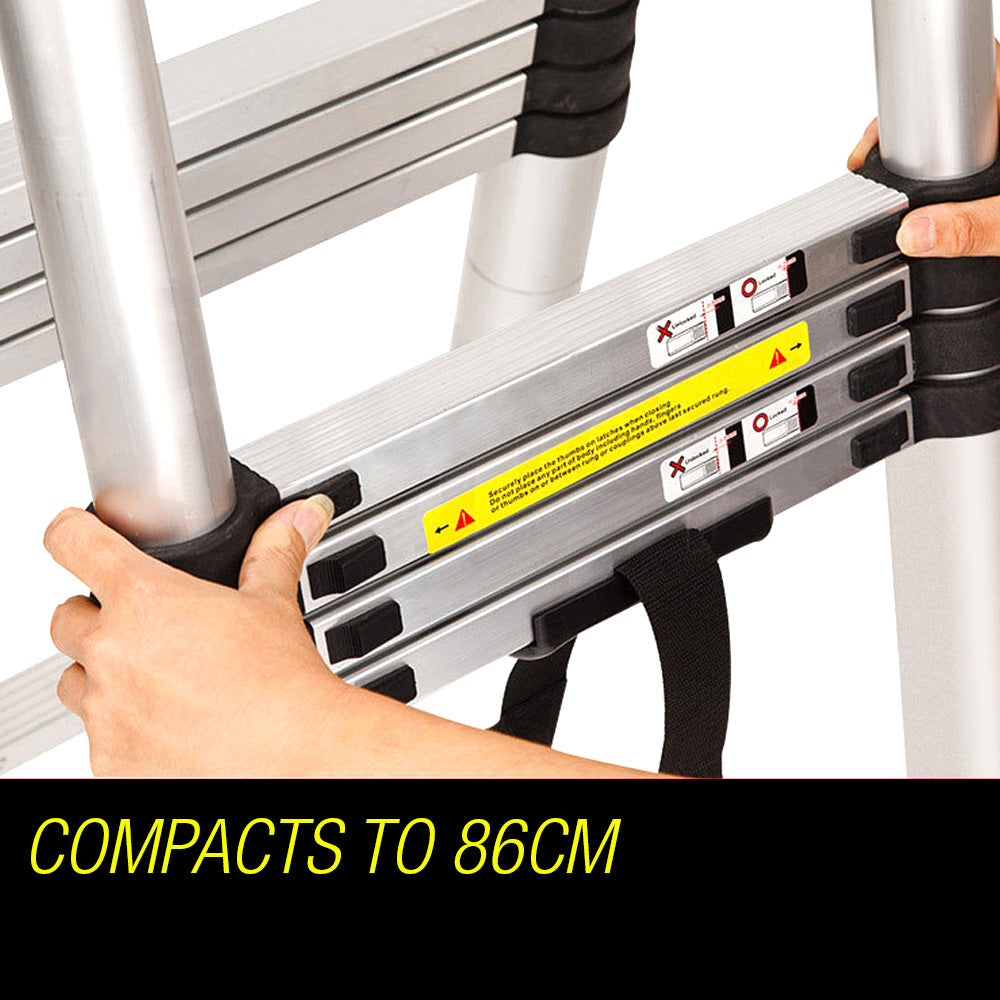 Bullet 3.8m Telescopic Aluminium Ladder – Portable, Compact & Built for Outdoor Adventure