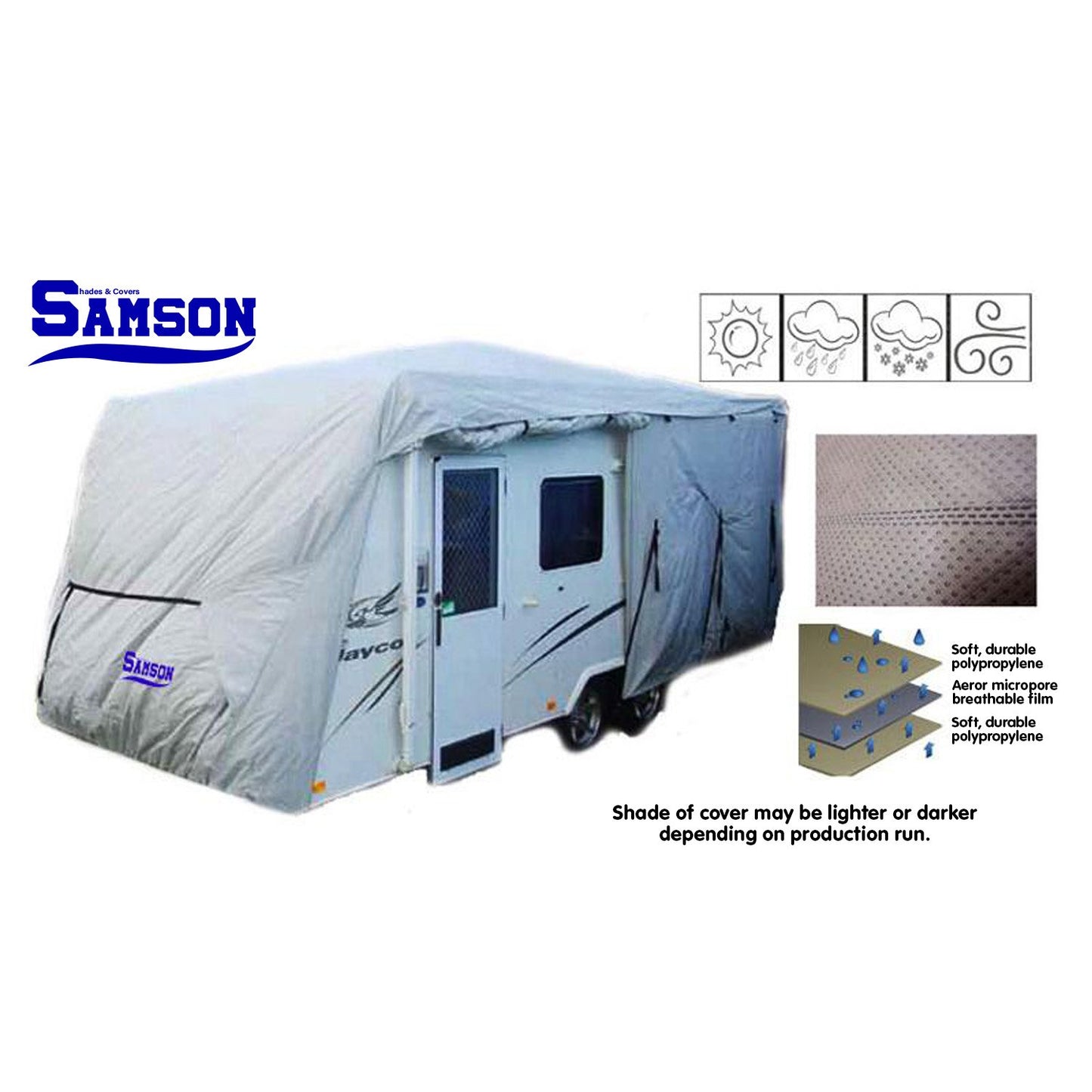 Samson Heavy Duty Caravan Cover 22-24ft - Waterproof, UV-Treated & Breathable