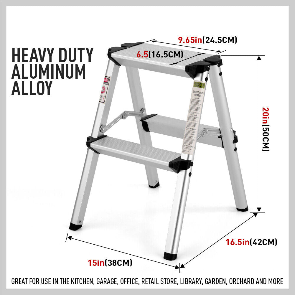 HORUSDY 2-Step Folding Ladder – Compact, Lightweight & Built for Camping and Caravan Life