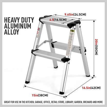 HORUSDY 2-Step Folding Ladder – Compact, Lightweight & Built for Camping and Caravan Life