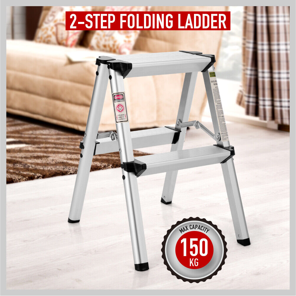 HORUSDY 2-Step Folding Ladder – Compact, Lightweight & Built for Camping and Caravan Life