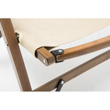 Bamboo Canvas Foldable Outdoor Camping Chair – Khaki/Beige | Stylish & Portable Travel Seating