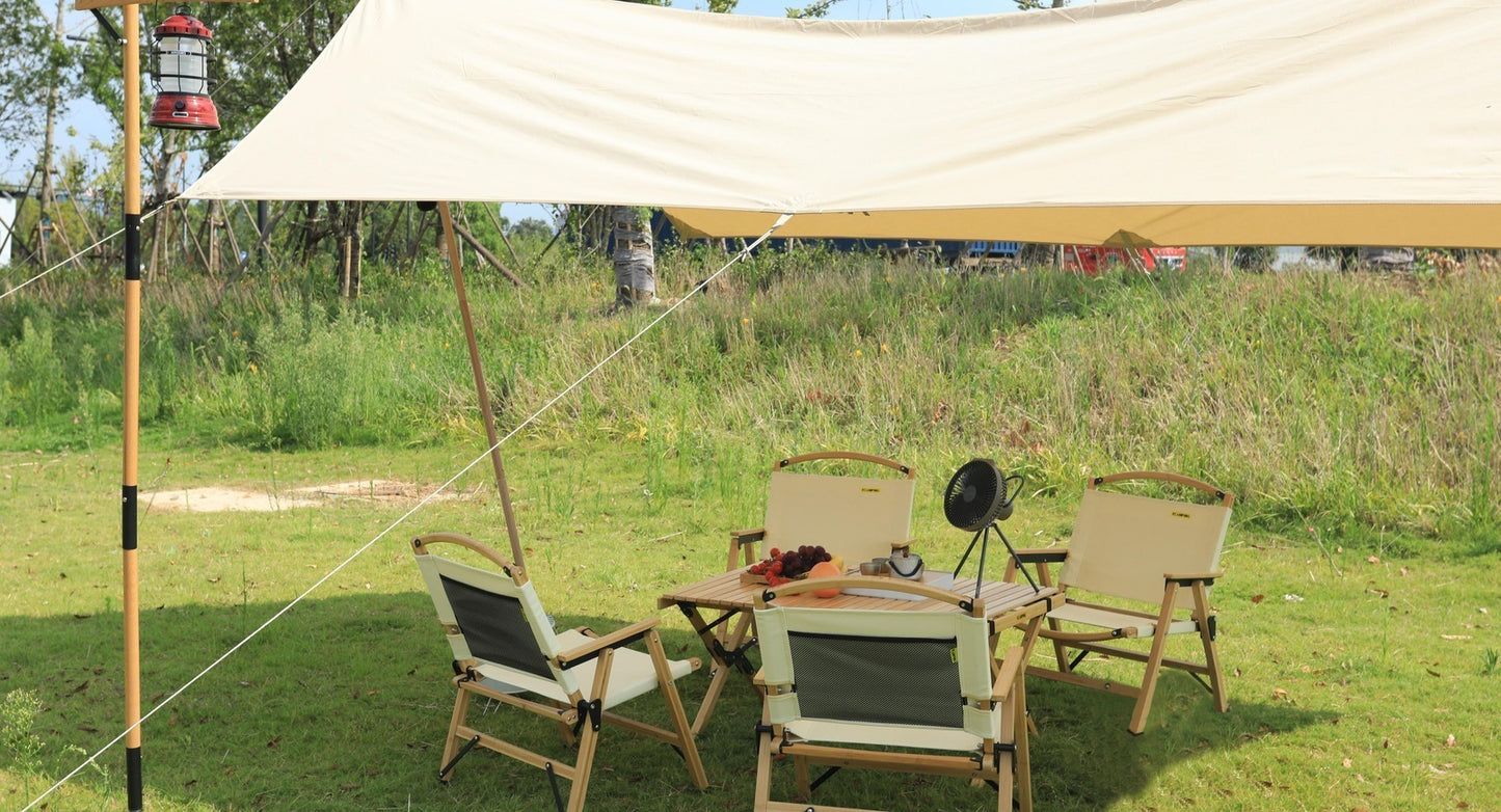 2 Chairs & 1 Table Bamboo Camping Set – Portable Outdoor Picnic Furniture