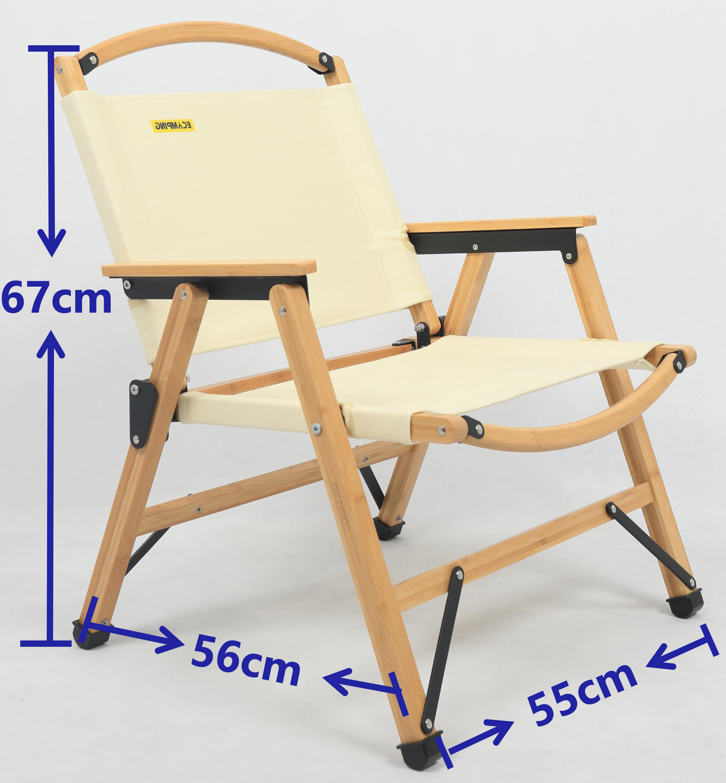 2 Chairs & 1 Table Bamboo Camping Set – Portable Outdoor Picnic Furniture