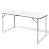 Aluminium Folding Portable Camping & Picnic Table – 120 x 60cm (White)