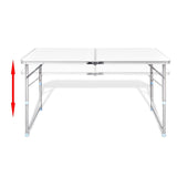 Aluminium Folding Portable Camping & Picnic Table – 120 x 60cm (White)