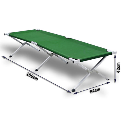 Camping Bed Folding Stretcher Lightweight w/ Carry Bag – Green