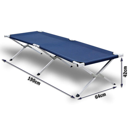 Camping Bed Folding Stretcher Lightweight w/ Carry Bag – Navy