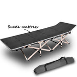 Camping Portable Stretcher Bed with Mattress – Foldable Recliner Mat (Grey)