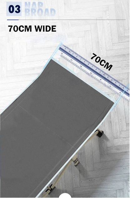 Camping Portable Stretcher Bed with Mattress – Foldable Recliner Mat (Grey)