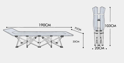 Camping Portable Stretcher Bed with Mattress – Foldable Recliner Mat (Grey)