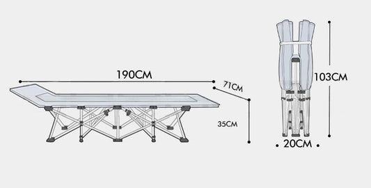 Camping Portable Stretcher Bed with Mattress – Foldable Recliner Mat (Grey)