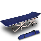 Camping Portable Stretcher Bed with Mattress – Foldable Recliner Mat (Navy)