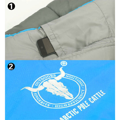 Outdoor Camping Envelope Sleeping Bag -15°C | Thermal Winter Sleeping Bag – Blue