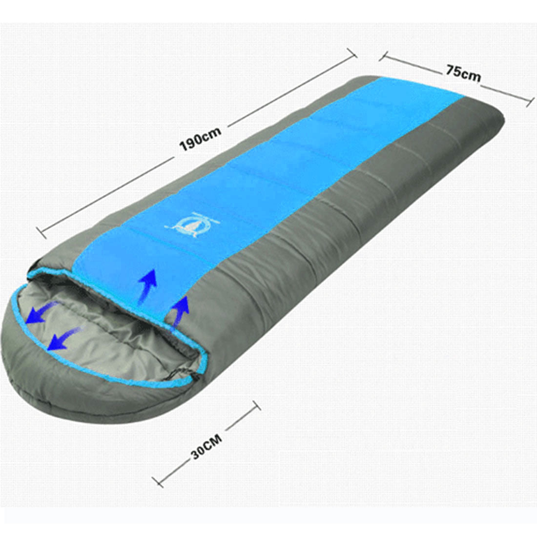 Outdoor Camping Envelope Sleeping Bag -15°C | Thermal Winter Sleeping Bag – Blue