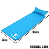 Self-Inflating Camping Mattress Air Bed – 2.5cm Thick Joinable Sleeping Mat for Hiking & Outdoors – Blue