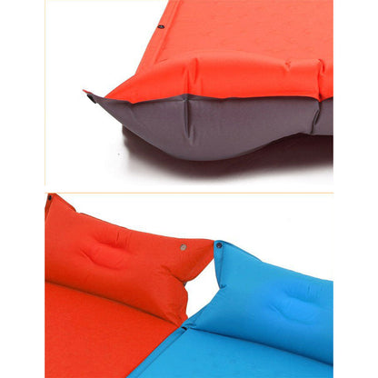 Self-Inflating Camping Mattress Air Bed – 2.5cm Thick Joinable Sleeping Mat for Hiking & Outdoors – Red